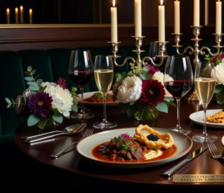 Gourmet degusztációs fogások elegáns tálalásban a VIP vendégek számára